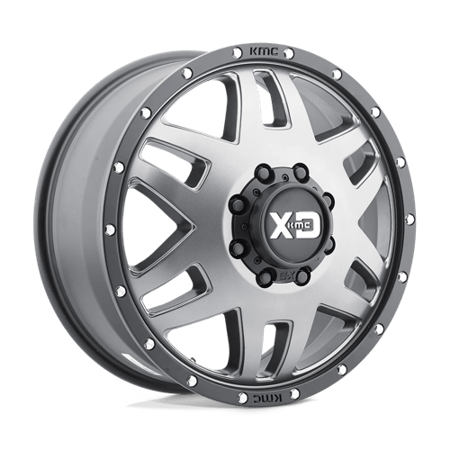 XD Series XD130 MACHETE DUALLY Matte Gray W/ Black Ring 20x8.25 -198 8x170mm 125.1mm - Wheelwiz
