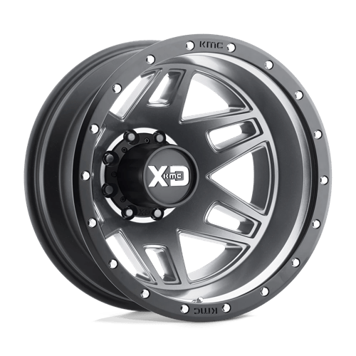 XD Series XD130 MACHETE DUALLY Matte Gray W/ Black Ring 20x7.5 -152 8x170mm 125.1mm - Wheelwiz