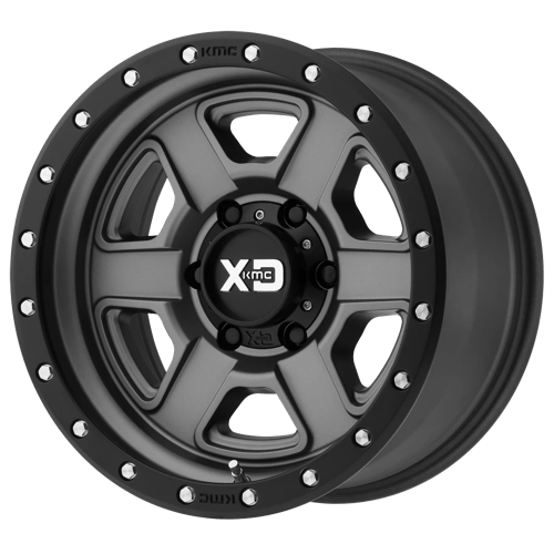XD Series XD133 FUSION OFF-ROAD Satin Gray With Satin Black Lip 17x8 +25 6x139.7mm 106.1mm - WheelWiz