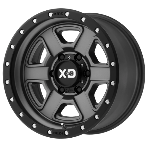 XD Series XD133 FUSION OFF-ROAD Satin Gray With Satin Black Lip 17x9 -12 8x165.1mm 125.1mm - WheelWiz