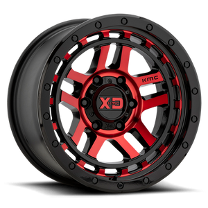 XD Series XD140 RECON Gloss Black Machined With Red Tint 18x8.5 00 5x127mm 78.1mm - WheelWiz