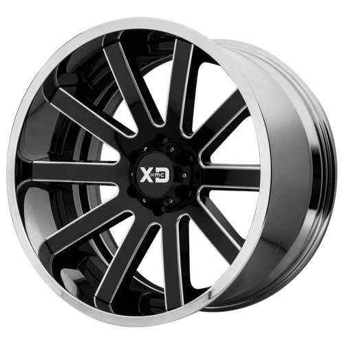 XD Series XD200 HEIST G-blk Mill Center W/ Chr Lip 22x10 -18 8x180mm 125.5mm - Wheelwiz