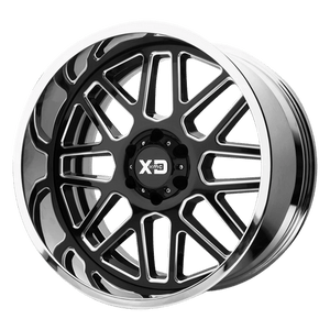 XD Series XD201 GRENADE Gloss Black Milled Center Chrome Lip 22x10 -18 6x135mm 87.1mm - WheelWiz