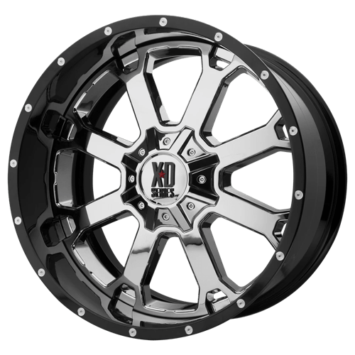 XD Series XD202 BUCK 25 Chrome W/ Gloss Black Mill Lip 22x10 -18 5x139.7mm 78.1mm - Wheelwiz