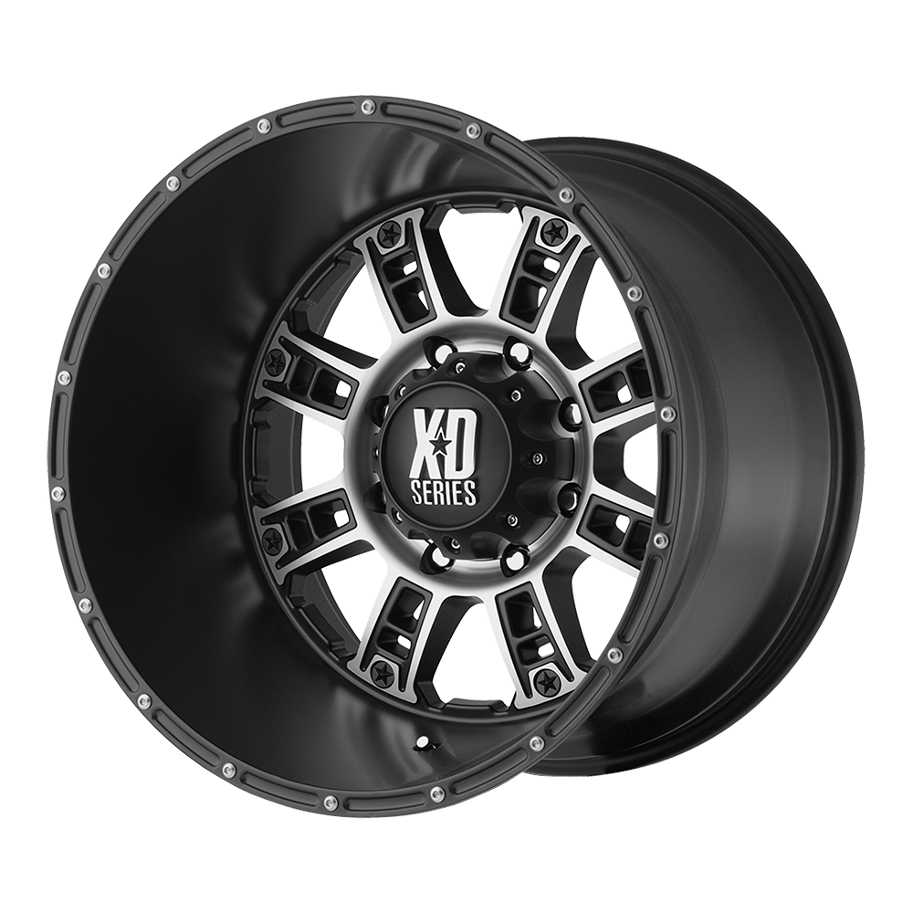 XD Series XD809 RIOT Matte Black Machined 18x9 +18 6x139.7mm 106.1mm - WheelWiz