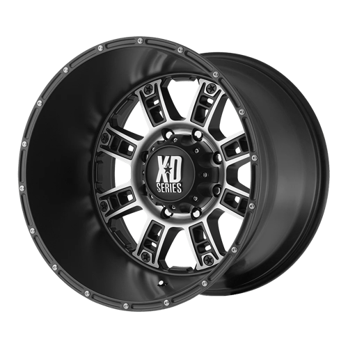 XD Series XD809 RIOT Matte Black Machined 18x9 -12 6x139.7mm 106.1mm