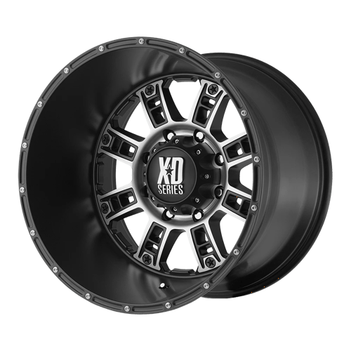 XD Series XD809 RIOT Matte Black Machined 22x14 -76 6x139.7mm 106.1mm