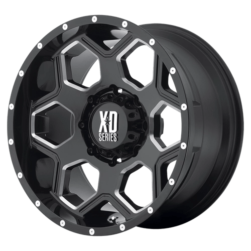 XD Series XD813 BATALLION Gloss Black Milled 17x10 -24 8x170mm 125.1mm - WheelWiz