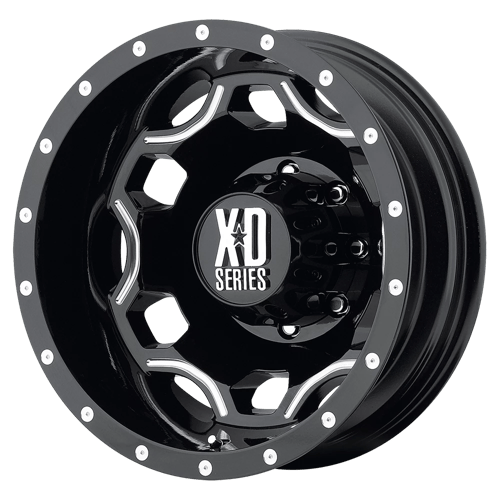 XD Series XD814 CRUX Gloss Black W/ Milled Accents 17x6 -134 8x210mm 154.3mm - Wheelwiz