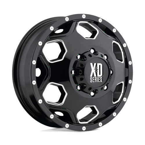 XD Series XD815 BATALLION Gloss Black W/ Milled Accents 22x8.25 -175 8x210mm 154.3mm - Wheelwiz