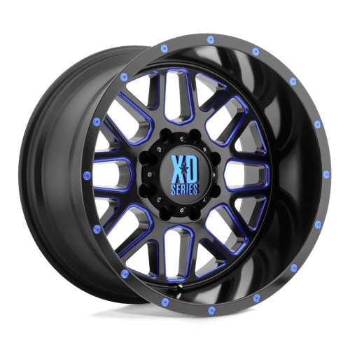 XD Series XD820 GRENADE Satin Black Mill W/ Blue Tint 20x10 -24 8x165.1mm 125.1mm - Wheelwiz