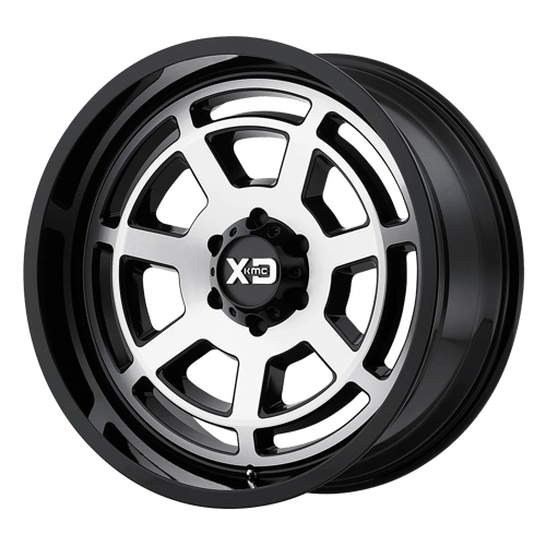 XD Series XD824 BONES Gloss Black Machined Face 22x10 -18 6x139.7mm 106.1mm - WheelWiz