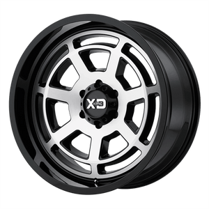 XD Series XD824 BONES Gloss Black Machined Face 22x10 -18 6x139.7mm 106.1mm - WheelWiz