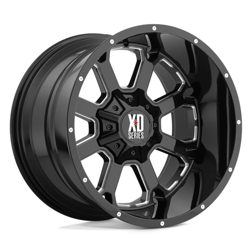 XD Series XD825 BUCK 25 Gloss Black Milled 20x9 +18 8x180mm 124.2mm - Wheelwiz