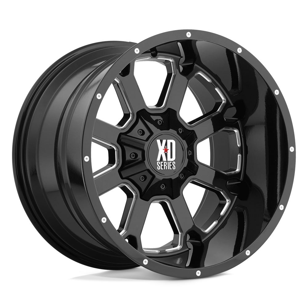 XD Series XD825 BUCK 25 Gloss Black Milled 20x14 -76 5x139.7|5x150mm 110.1mm - WheelWiz