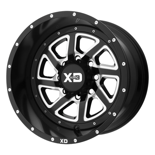 XD Series XD833 RECOIL Satin Black Milled With Reversible Ring 22x10 -18 6x139.7mm 106.1mm - WheelWiz
