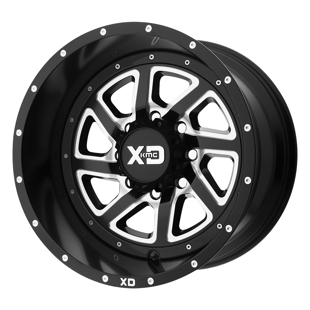XD Series XD833 RECOIL Satin Black Milled With Reversible Ring 17x9 +18 5x127mm 72.6mm - WheelWiz