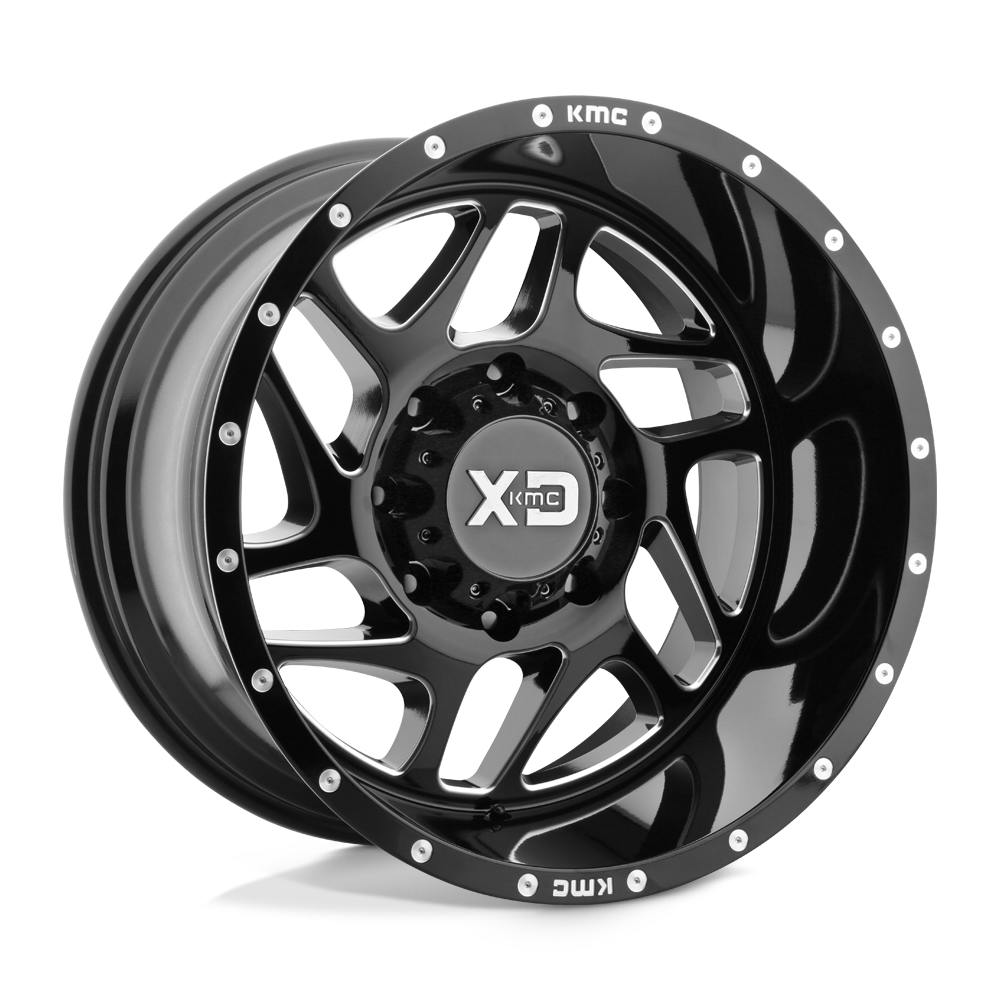 XD Series XD836 FURY Gloss Black Milled 20x12 -44 6x139.7mm 106.1mm - WheelWiz