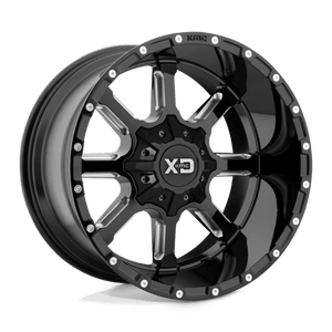 XD Series XD838 MAMMOTH Gloss Black Milled 22x10 +12 8x170mm 125.1mm - WheelWiz