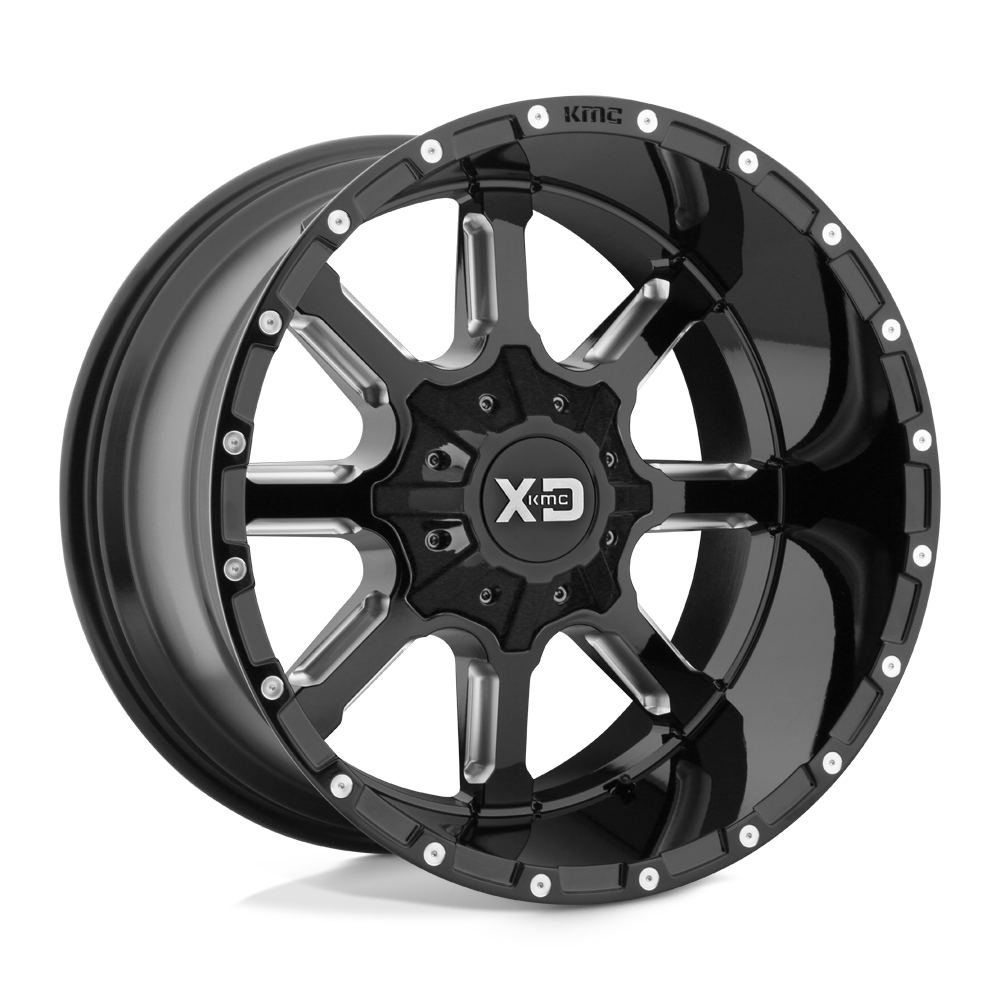 XD Series XD838 MAMMOTH Gloss Black Milled 22x12 -44 5x139.7|5x150mm 110.1mm - WheelWiz