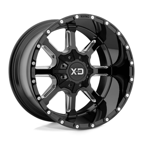 XD Series XD838 MAMMOTH Gloss Black Milled 20x12 -44 5x127|5x139.7mm 78.1mm - Wheelwiz