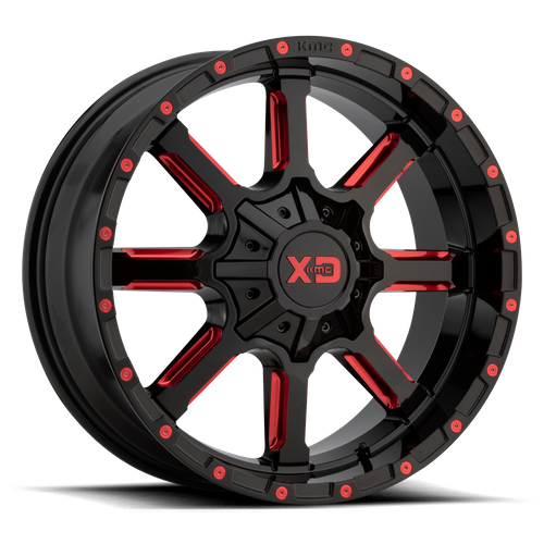 XD Series XD838 MAMMOTH Gloss Black Milled W/ Red Tint 20x10 -18 8x170mm 125.1mm - Wheelwiz