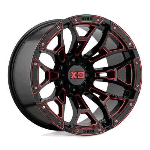 XD Series XD841 BONEYARD Gloss Black Milled W/ Red Tint 20x10 -36 6x135mm 87.1mm - Wheelwiz