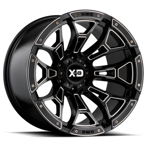 XD Series XD841 BONEYARD Gloss Black Milled 20x12 -44 8x170mm 125.1mm - Wheelwiz