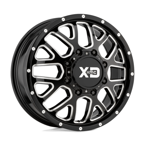 XD Series XD843 GRENADE DUALLY Gloss Black Milled 20x8.25 +127 8x200mm 142mm - Wheelwiz