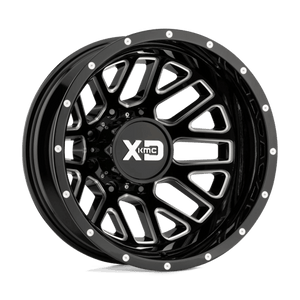 XD Series XD843 GRENADE DUALLY Gloss Black Milled - Rear 20x8.25 -198 8x200mm 142mm - WheelWiz