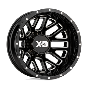 XD Series XD843 GRENADE DUALLY Gloss Black Milled - Rear 17x6.5 -155 8x165.1mm 125.1mm - WheelWiz