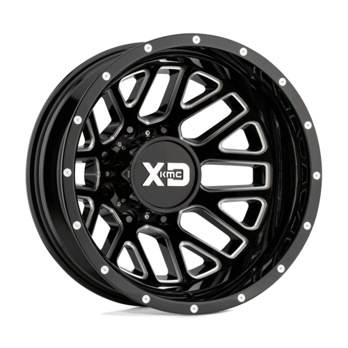 XD Series XD843 GRENADE DUALLY Gloss Black Milled - Rear 20x8.25 -198 8x165.1mm 117mm - WheelWiz