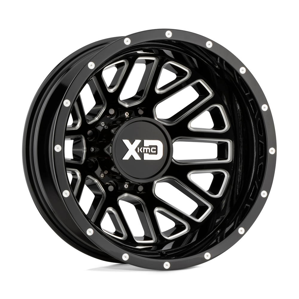 XD Series XD843 GRENADE DUALLY Gloss Black Milled - Rear 17x6.5 -140 8x165.1mm 125.1mm - WheelWiz