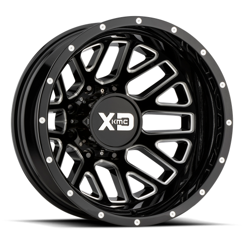 XD Series XD843 GRENADE DUALLY Gloss Black Milled 17x6.5 -155 8x210mm 154.3mm - Wheelwiz
