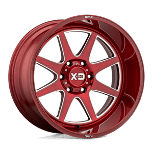 XD Series XD844 PIKE Brushed Red With Milled Accent 22x12 -44 8x180mm 124.2mm - WheelWiz