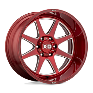 XD Series XD844 PIKE Brushed Red With Milled Accent 22x10 -18 8x165.1mm 125.1mm - WheelWiz