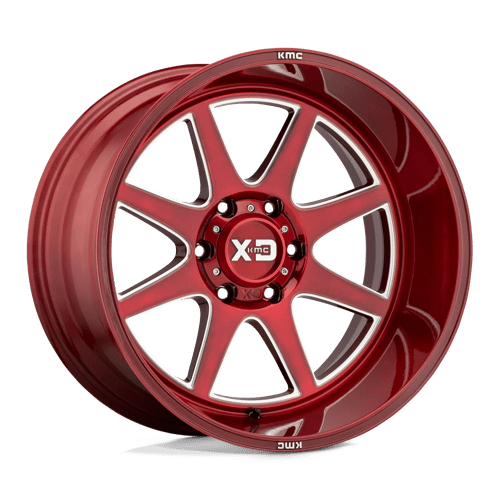 XD Series XD844 PIKE Brushed Red W/ Milled Accents 22x10 -18 6x139.7mm 106.1mm - Wheelwiz