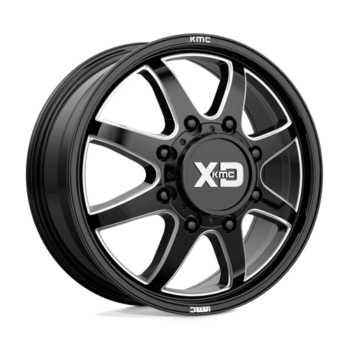 XD Series XD845 PIKE DUALLY Gloss Black Milled - Front 22x8.25 +105 8x210mm 154.3mm - Wheelwiz
