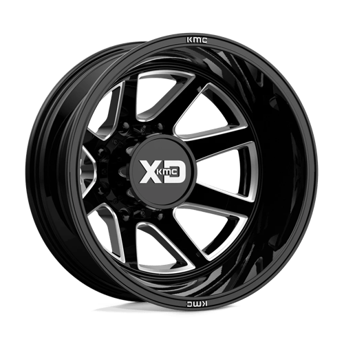 XD Series XD845 PIKE DUALLY Gloss Black Milled - Rear 20x8.25 -221 8x210mm 154.3mm - WheelWiz