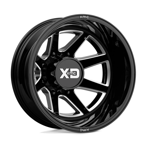 XD Series XD845 PIKE DUALLY Gloss Black Milled - Rear 22x8.25 -195 8x210mm 154.3mm - Wheelwiz