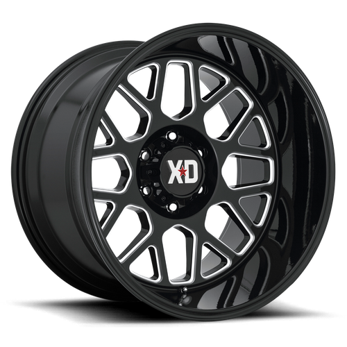 XD Series XD849 GRENADE II Gloss Black Milled 20x10 +12 8x170mm 125.1mm - Wheelwiz