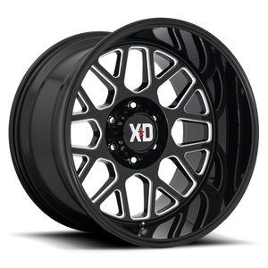 XD Series XD849 GRENADE II Gloss Black Milled 20x10 +12 8x170mm 125.1mm - Wheelwiz
