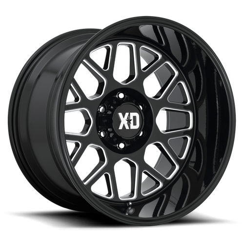 XD Series XD849 GRENADE II Gloss Black Milled 20x10 +12 8x170mm 125.1mm - Wheelwiz