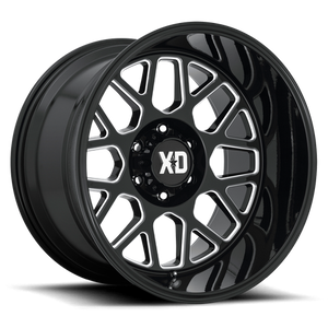 XD Series XD849 GRENADE II Gloss Black Milled 20x10 +12 8x170mm 125.1mm - Wheelwiz