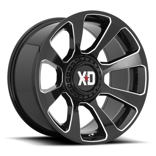XD Series XD854 REACTOR Gloss Black Milled 20x9 0 5x139.7|5x150mm 110.1mm