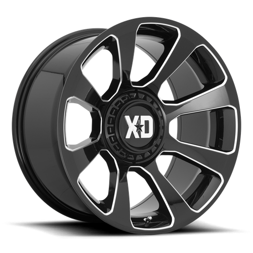 XD Series XD854 REACTOR Gloss Black Milled 20x9 +18 5x139.7|5x150mm 110.1mm