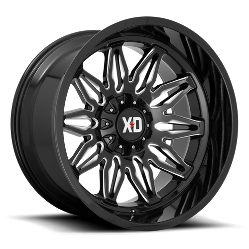XD Series XD859 GUNNER Gloss Black Milled 22x12 -44 5x127|5x139.7mm 78.1mm - Wheelwiz