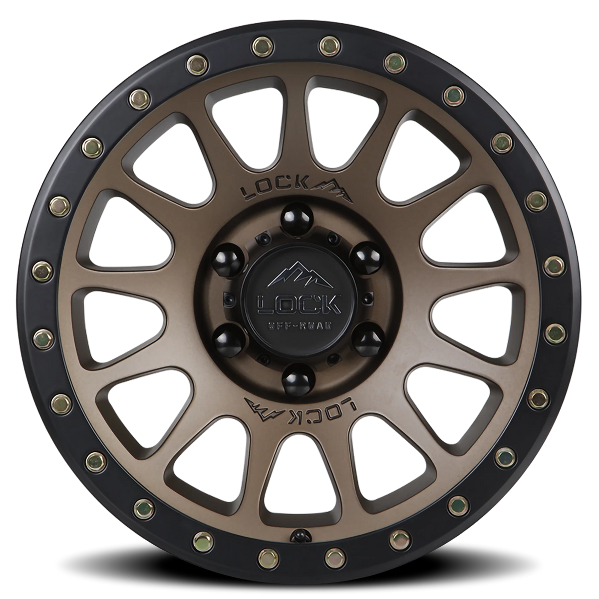 Lock Offroad Yosemite Matte Desert Bronze W/ Matte Black Ring 17x9 0 5x127mm 71.6mm