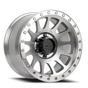 Lock Offroad Yosemite Machined Silver W/ Clear Coat 17x9 0 5x127mm 71.5mm