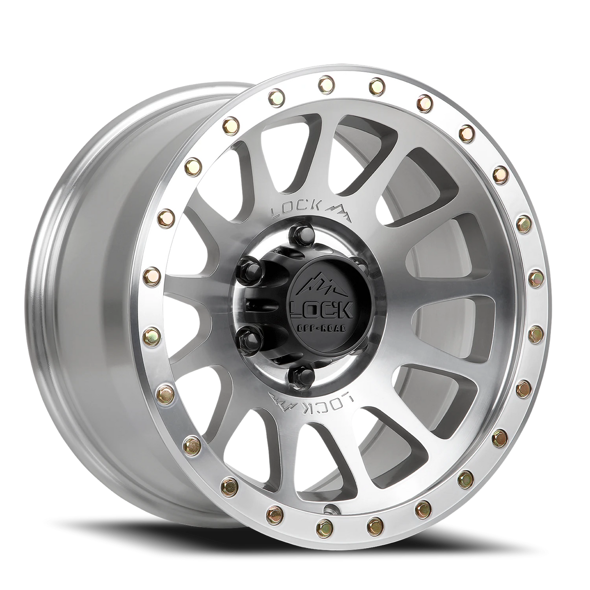 Lock Offroad Yosemite Machined Silver W/ Clear Coat 20x9 +18 6x139.7mm 106.2mm